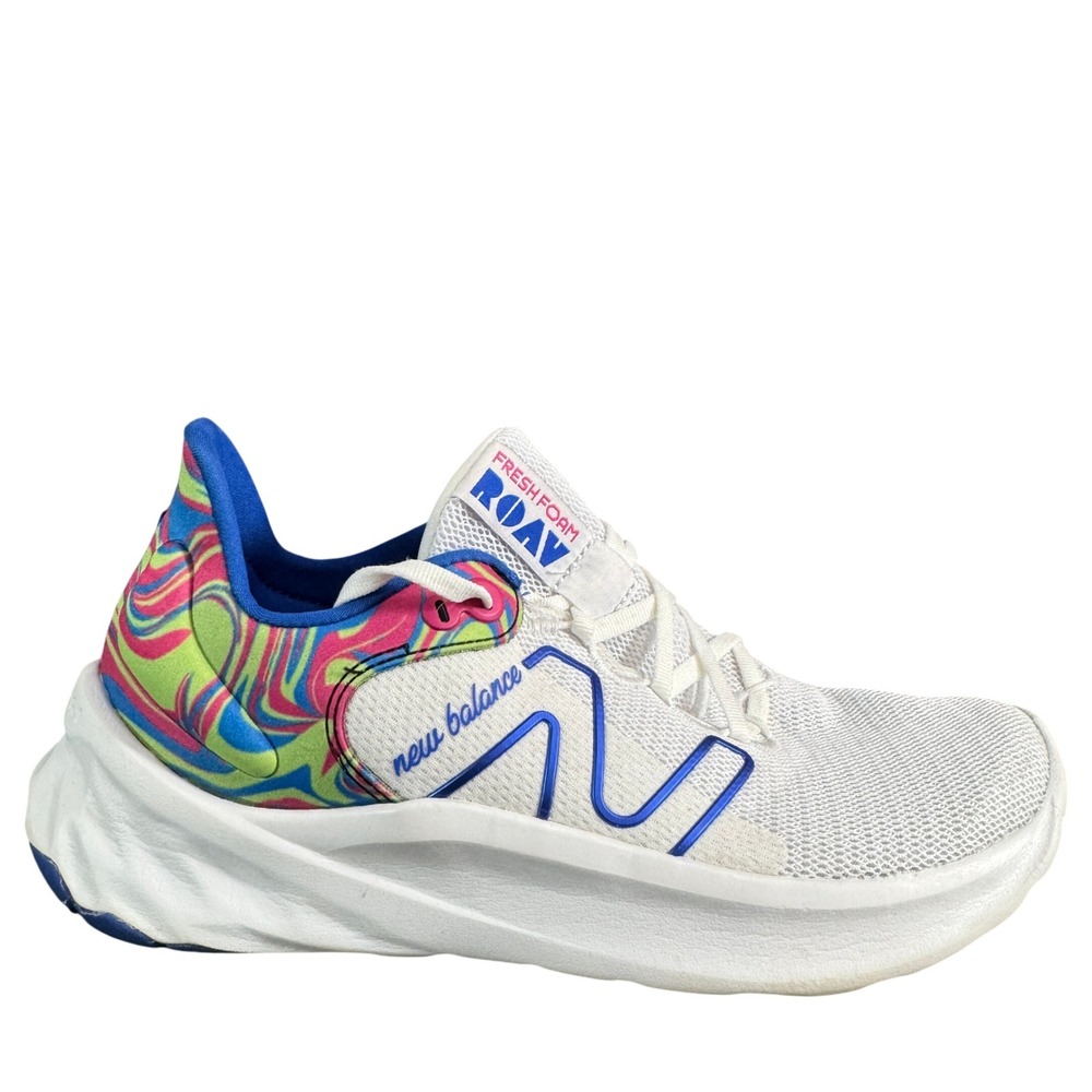 New Balance Fresh Foam Roav White Psychedelic Swirl Running Shoes Women's 9